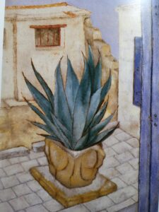 feature agnieszka georgiou's painting of an aloe plant in the palazzo