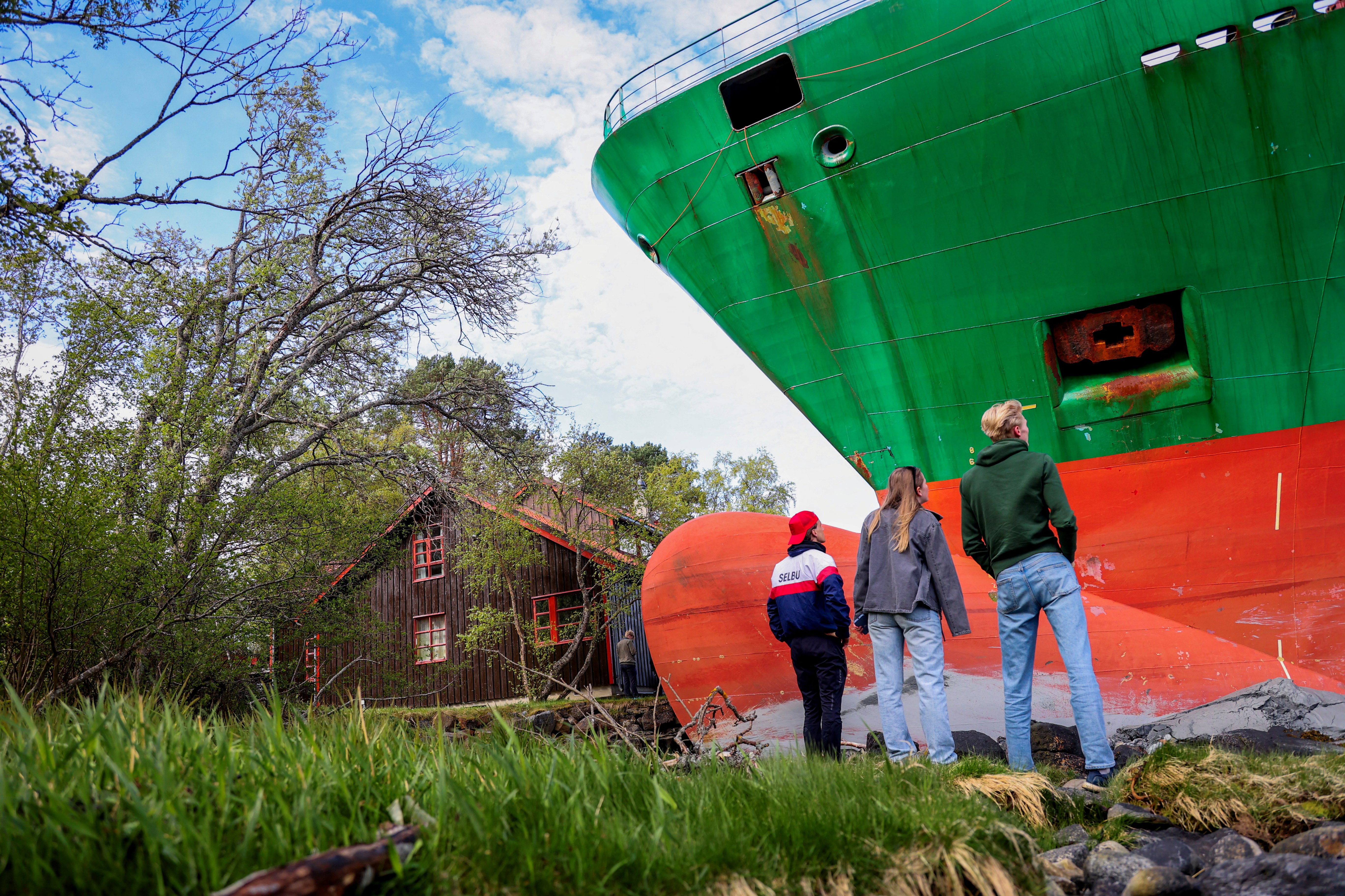 image Cyprus-flagged container ship crashes into back garden in Norway